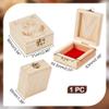 AHANDMAKER Keepsake Box, Wooden Storage Box Small Wood Box Wood Jewelry Box with Front Clasp and Fabric Decorative Box for Jewelry Storage Crafts Art Home Decoration view 2