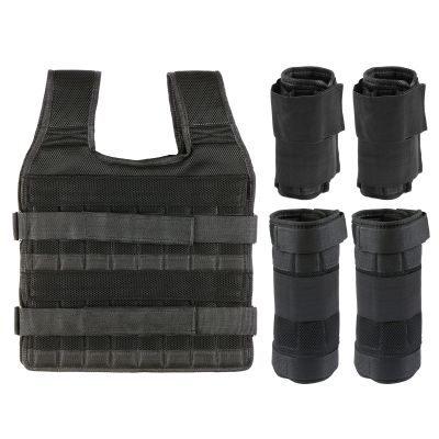 HXBER Exercise Weight Set, Max Loading 15kg/35kg Adjustable Vest Weight Exercise Weight Loading Cloth Strength Training with 6kg Leg Weight 5kg Arm Weight (Empty)
