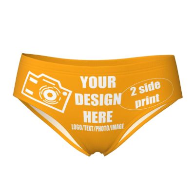 Custom Panties Put Your Photo On It Personalized Briefs with Photo Customized Sexy Funny Briefs for women Custom Gifts for Mom Wife Valentine Day Large Yellow