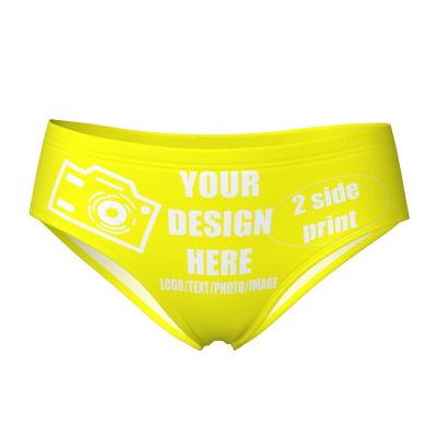Custom Panties Put Your Photo On It Personalized Panties with Photo Customized Sexy Funny Panties for women Personalized Gifts for Lover Wife Anniversaries 3X-Large Yellow