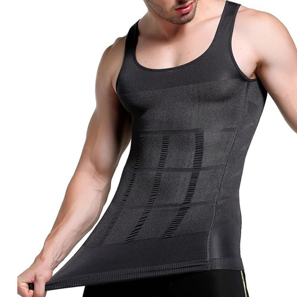 2 Pcs ToneTec Elite Compression Tank, Compression Tanktop Men's Shapewear, Tone Tec Compression Shirt (2pc Gray,M: 144-176 lb)