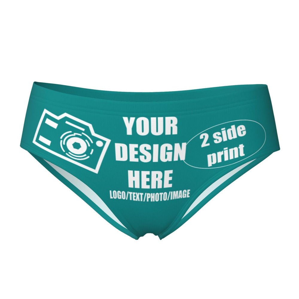 Custom Panties Design Your Photo Personalized Panties Underwear with Photo Custom Sexy Funny Briefs Underwear for women Design Gift for Mom Wife Birthday XX-Large Green