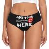 Custom Panties for women Design Your Own Image Text Customized Sexy Funny Briefs Personalized Briefs with Photo Design Gifts for Lover Wife Anniversaries Medium Black view 2