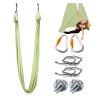 Aerial Yoga Hammock Swing Kit, Living Room Bedroom Gym Studio Classroom Anti Gravity Flying Yoga Hammocks Silk, Adults & Kids Fitness Equipment, Ceiling Mount with Fittings(Green1,6.5yards (5.9m)) view 1