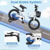 BABY JOY Kids Bike, 14 Inch Children Bikes for Boys Girls Age 3-5 Years w/Training Wheels, Handbrake, Coaster Brake & Removable Basket, Kids Bicycle of Multiple Colors view 3