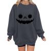 GOKKILRW Womens Pumpkin Sweatshirts 2024 Halloween Shirts Petite Long Sleeve Crewneck Casual Pullover Tops Cute Sweat Shirt Orange Sweatshirt Going Out Track Shirts view 4