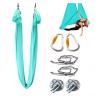 Aerial Yoga Hammock Swing Kit, Living Room Bedroom Gym Studio Classroom Anti Gravity Flying Yoga Hammocks Silk, Adults & Kids Fitness Equipment, Ceiling Mount with Fittings(Blue1,8.7yards (8m)) view 1