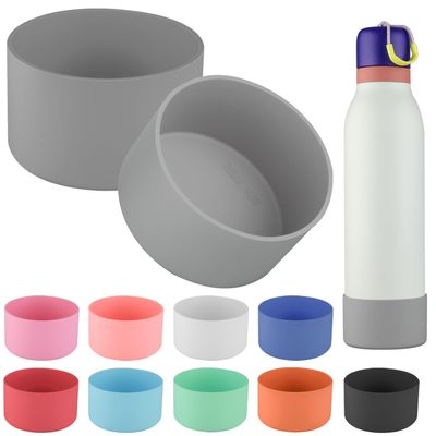 NineFit Basics 2 Pack Silicone Boot for Owala FreeSip Bottle, Anti-Slip Protective Sleeve & Bottom for 24oz Twist (Gray)