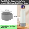 NineFit Basics 2 Pack Silicone Boot for Owala FreeSip Bottle, Anti-Slip Protective Sleeve & Bottom for 24oz Twist (Gray) view 4
