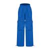 Akklian Baggy Parachute Pants for Women Drawstring Elastic Low Waist Ruched Y2K Cargo Pants Jogger Streetwear Multi-Pockets view 4