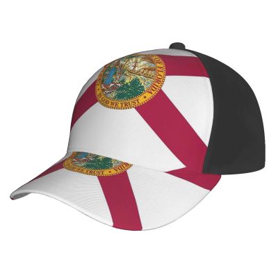 YQxwJL Florida State Flag Print Women Hat Baseball Cap Adjustable Baseball Cap Unisex Quick Drying Trucker Hats Black