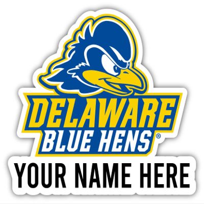 Delaware Blue Hens Customizable Decorative Vinyl Decal Sticker Officially Licensed Collegiate Product 6-Inch