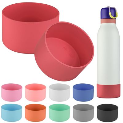 2pcs Silicone Boot for Owala FreeSip 24oz, Anti-Slip Protective Sleeve, Anti-Slip Bottom for Twist (Red)