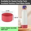 2pcs Silicone Boot for Owala FreeSip 24oz, Anti-Slip Protective Sleeve, Anti-Slip Bottom for Twist (Red) view 4