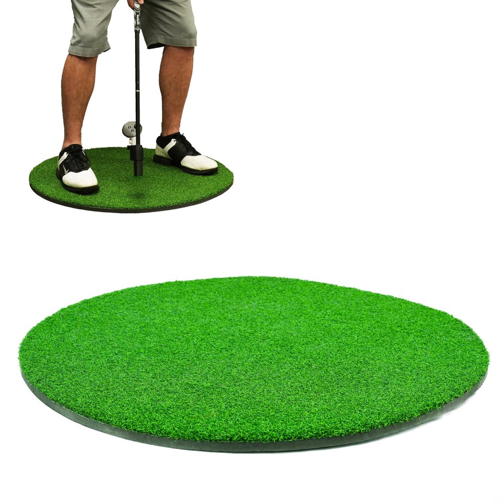 DeadeyeVR Golf Mat for Perfect VR Immersion - Hitting and Putting Grass Mat, Quest Club Attachment VR Accessory, 28" Diameter, 3/8" Thick, Easy Storage, Compatible with Deadeye Golf Club