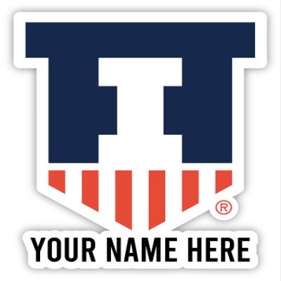 Illinois Fighting Illini Customizable Die Cut Vinyl Decal Sticker Officially Licensed Collegiate Product 6-Inch