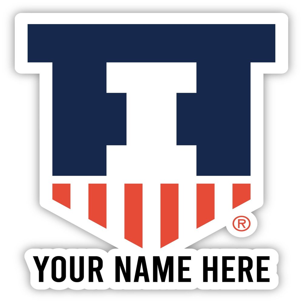 Illinois Fighting Illini Customizable Die Cut Vinyl Decal Sticker Officially Licensed Collegiate Product 6-Inch