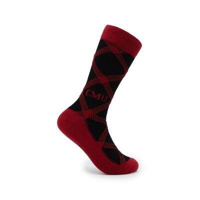 Timeless Tartans Carnegie Mellon Wool/Cashmere Dress Socks, Classic Collegiate Apparel, Officially Licensed Gift & Clothing Accessories