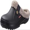 NIDDISLIP Unisex Winter Fur Lined Clogs Shoes Cushioned Fleece Clogs Indoor Outdoor Fuzzy Slippers Comfy Memory Foam Fluffy Lined Clogs Garden Waterproof Mules(Black-1,6/6.5) view 1
