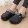 NIDDISLIP Unisex Winter Fur Lined Clogs Shoes Cushioned Fleece Clogs Indoor Outdoor Fuzzy Slippers Comfy Memory Foam Fluffy Lined Clogs Garden Waterproof Mules(Black-1,6/6.5) view 2