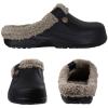 NIDDISLIP Unisex Winter Fur Lined Clogs Shoes Cushioned Fleece Clogs Indoor Outdoor Fuzzy Slippers Comfy Memory Foam Fluffy Lined Clogs Garden Waterproof Mules(Black-1,6/6.5) view 3
