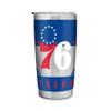 Rico Industries NBA Basketball Philadelphia 76ers 20oz Stainless Steel Tumbler with Lid - Great For Coffee, Tea, Water or Cocktails view 1