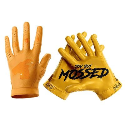 HIGHLIGHT FACTORY ATL G.O.A.T. Silhouette You Got Mossed/Ultra Grip Football Gloves (Yellow, Youth Medium)