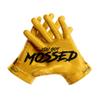 HIGHLIGHT FACTORY ATL G.O.A.T. Silhouette You Got Mossed/Ultra Grip Football Gloves (Yellow, Youth Medium) view 3