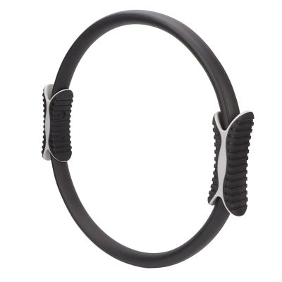 KIMISS Pilates Ring - Fitness Exercise Circle with Nonslip, Foam Padded Handle for Thigh Workout and Body Strengthening (Black)