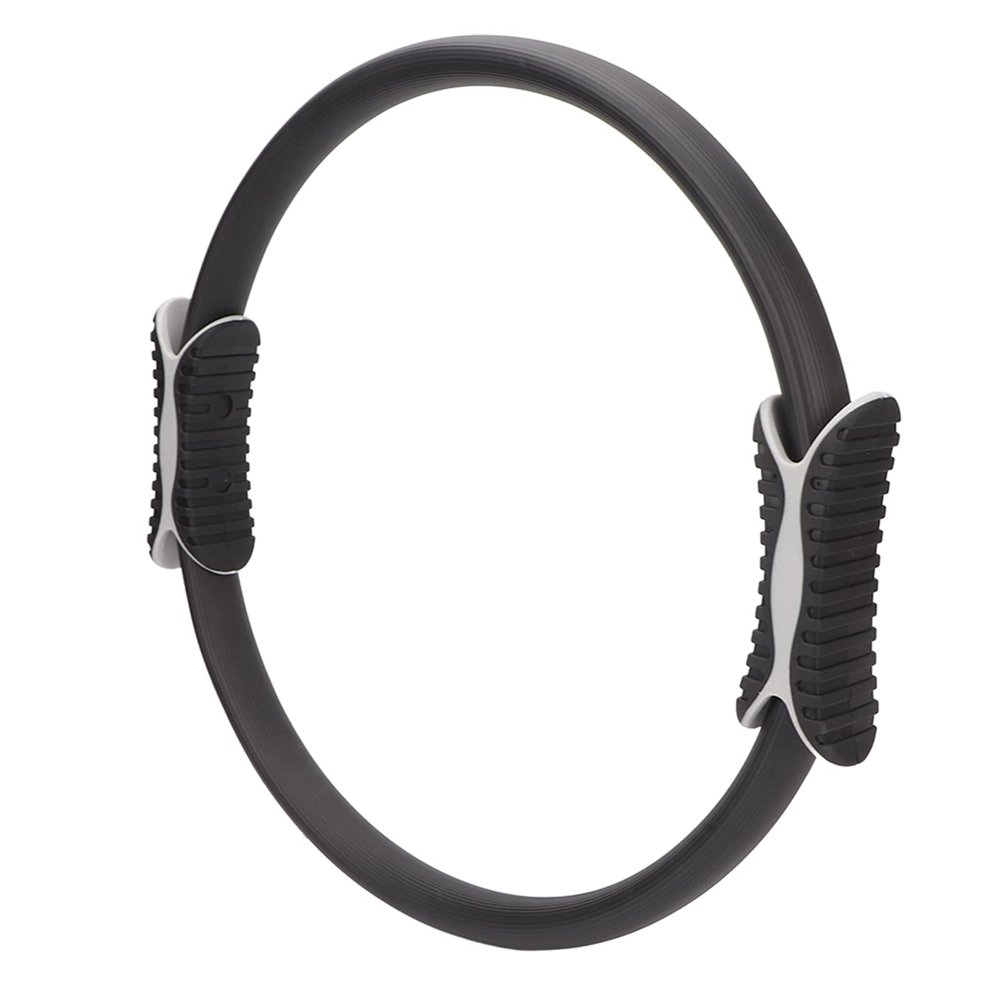 KIMISS Pilates Ring - Fitness Exercise Circle with Nonslip, Foam Padded Handle for Thigh Workout and Body Strengthening (Black)