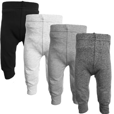 123 Bear Infant and Toddler Soft Cotton Spandex Boys and Girls Pants Multipacks (Black 2, 3T)
