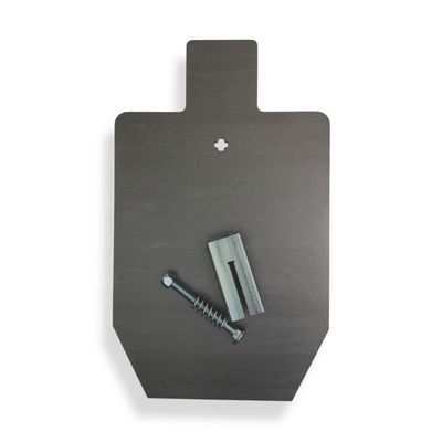1/2 AR500 Steel Target  12X 20 Silhouette and T Post Hanger Bundle, Unpainted