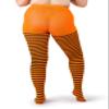 Silky Toes Womens Plus Size Striped Tights Bold Costume Halloween Stockings view 2