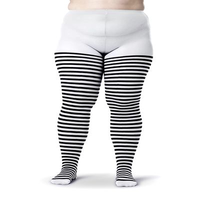 Silky Toes Womens Plus Size Striped Tights Bold Costume Halloween Stockings