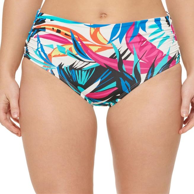 Calvin Klein Women's Printed No-Muffin-Top Convertible Bikini Bottoms (Blue Multi, X-Small)
