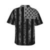 7th Infantry Division Men's Casual Hawaiian Shirts Holiday Beach Short Sleeve Shirts Black view 3