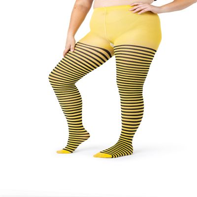 Silky Toes Womens Plus Size Striped Tights Bold Costume Halloween Stockings
