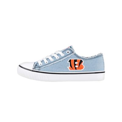 FOCO Cincinnati Bengals NFL Womens Denim Team Logo Low Top Canvas Shoes - 9