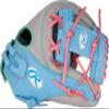 Rawlings | Heart of THE Hide Series Fastpitch Softball Glove | 12' | RHT | Pro I-Web | Columbia Blue/Grey view 2