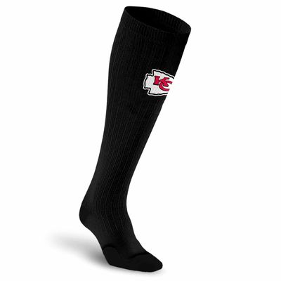 For Bare Feet NFL KANSAS CITY CHIEFS Marathon Compression Sock Black Small/Medium