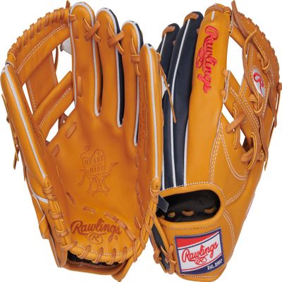 Rawlings | Heart of The Hide Series Baseball Glove | 11.5' | RHT | 1-Piece Solid Web | Black/Tan