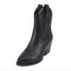 Soda BLAZING ~ Women Western Stitched Pointe Toe Low Heel High Top Ankle Shaft Boot Bootie (All Black Pu, us_footwear_size_system, adult, women, numeric, wide, 6) view 2