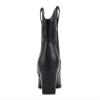 Soda BLAZING ~ Women Western Stitched Pointe Toe Low Heel High Top Ankle Shaft Boot Bootie (All Black Pu, us_footwear_size_system, adult, women, numeric, wide, 6) view 3