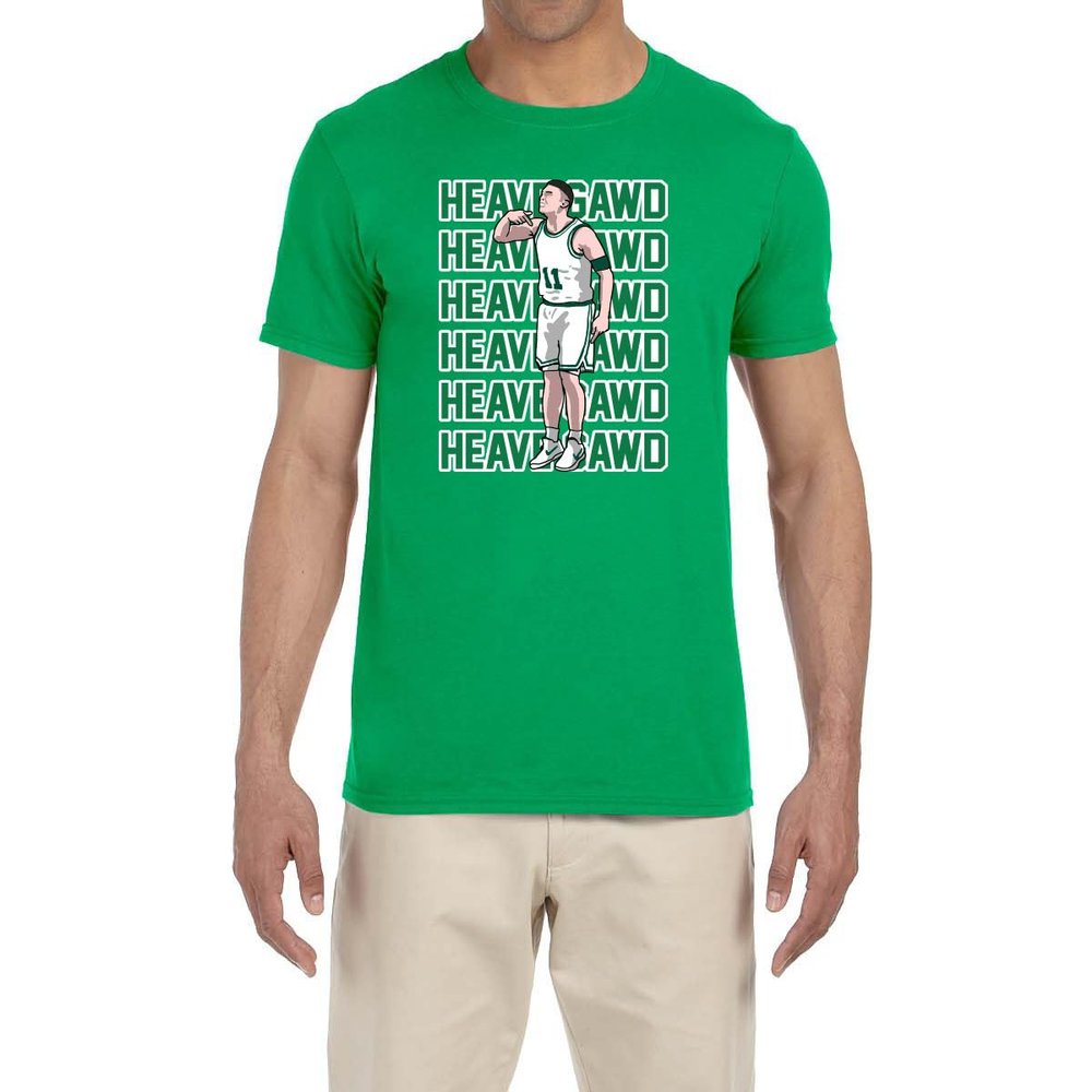 Tenacious Tops Green Boston Payton Pritchard Heave Gawd Text Pic T-Shirt Adult XL