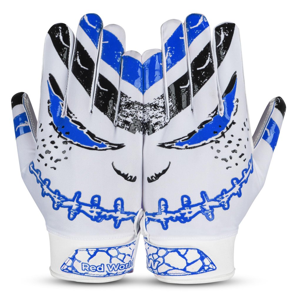 RED WORLD Football Gloves (Blue, Youth-Small)