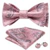 YOHOWA Bow Ties for Men Paisley Self Tie Bowtie Pocket Square Cufflinks Set Classic Woven Formal Wedding Tuxedo Party view 4