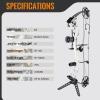 MOTION ZEUS Lightweight Compound Bow Kit for Pull Beginner and Intermediate Archer,19-70LBS Draw Weight,19"-30" Draw Length,Up to 320 FPS,Fully Adjustable Archery Hunting Equipment (White Camo) view 2