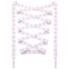 DANHUA Colored Printed Flat Shoelaces: 2 Pair White Pink Feet Patterned Shoe Laces for Sneakers 39 inch view 1