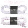 DANHUA Colored Printed Flat Shoelaces: 2 Pair White Pink Feet Patterned Shoe Laces for Sneakers 39 inch view 2