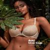 Deyllo Womens Push Up Lace Bra Comfort Padded Underwire Bra Lift Up Add One Cup(Beige,40DD) view 2